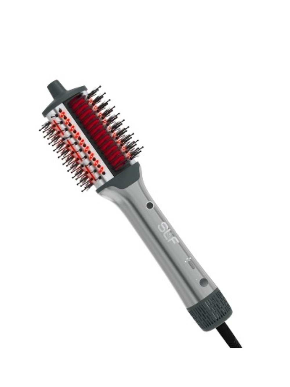 LF Silver and Red Hot Air Round Brush - Women Hair Styling New In Box